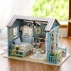 Bricolage Maisons de poupées en Bois Cottage Miniature Meubles Kit Maison Jouet avec lumières LED Enfants Cadeaux décoration 