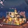 Kit de meubles de maison de poupée miniature en bois pour adultes à construire avec lumière LED - Excellent cadeau dannivers