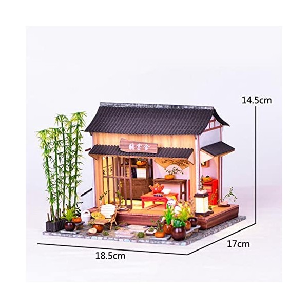 Style Chinois Cottage Bricolage Miniature Maison de Poupée Kit Artisanat avec LED Maison de Poupée Modèle Construction Y Cade