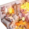 MagiDeal Kits de Maison de poupée Miniature en Bois Mode de Chambre créative pour Enfants Adultes avec Meubles et Ornements O