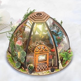 Deuson DIY MINIATURE HOUSE Kit avec LED Light Creative Dollhouse Model Kit avec meubles 3d Miniature Dollhouse Kit Decorative