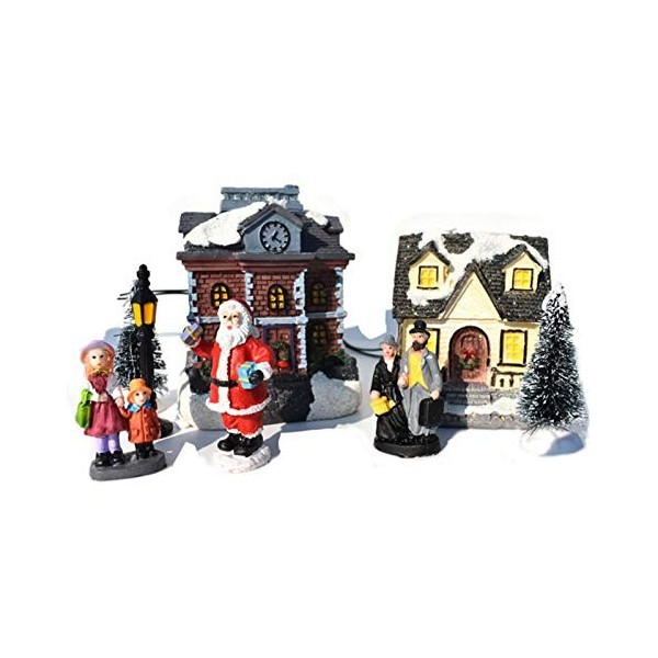 10PCS Poupée Noël, Modèle Maison Poupée Noël avec Accessoires Personnes Darbres Noël Père Noël, Maison Poupée Miniature pour