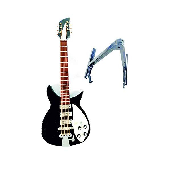 ALANO schwarz E-Guitare Modèle Mini Instruments de musique Décor Modèle Zuhause 18cm Décoration