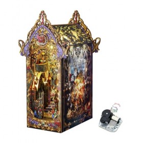 Maison de poupée magique avec boîte à musique - Kit de construction DIY - Serre-livres 3D assemblés - Maison de poupée en boi