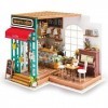 YUACY Maison Bricolage Kit ModèLe DIY Micro Coffee Shop Artisanat Kit Maison De PoupéE Meubles Et Accessoires Jouets éDucatif