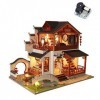 Kit de maison de poupée chinoise 3D, modèle de bâtiment antique, maison de jouet de puzzle dassemblage créatif, cadeau dann