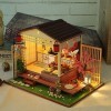 LLDKA Maquettes de Maison de poupée en Bois, Maison de poupée en Bois de Bricolage,Maison en Bois en Bois 3D Artisanat avec M