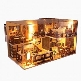 Wonderful Style Chinese Bois Miniature Maison de Poupée 3D Kit Puzzle Artisanat Cadeau Maison Musicale Modèle avec Lumières L