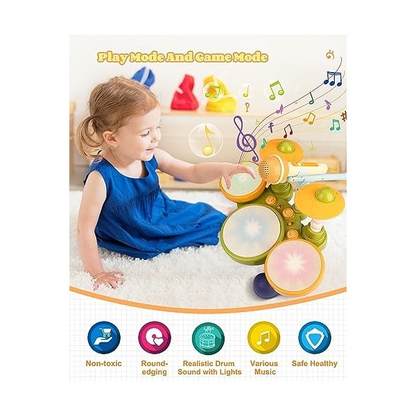 Jouets musicaux pour Jeunes Enfants, Instruments de Musique pour Enfants de 1 à 3 Ans, 4, 5, 6, 7, 8, 9 Ans, Cadeaux dannive