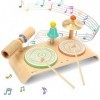 wingyz Ensemble de tambours pour enfants, instruments de musique pour enfants, 6 en 1, jouet musical pour bébé, jouet musical