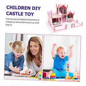 Vaguelly 1 Ensemble Jouet Miniature Maison De Poupée Château Maison Modèle Bricolage Assembler Maison Cadeau pour Enfants Fil