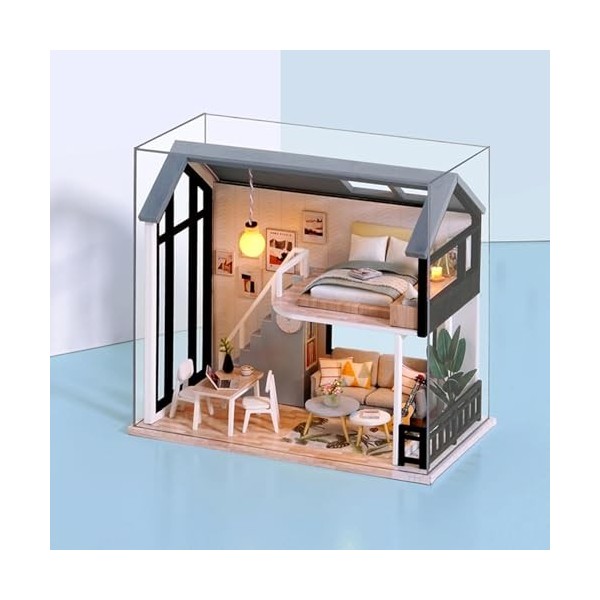 BESSTUUP Maison de poupée miniature avec ensemble de meubles réalis