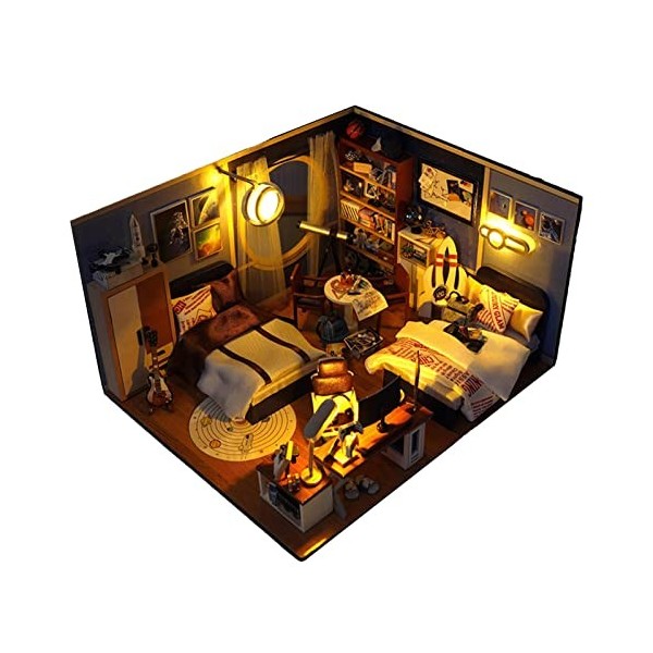 Visiblurry Bricolage Miniature Maison poupée,Kit Miniature en Bois pour Adultes - Kit Miniature Fait Main Maison poupée avec 