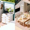 Cuteefun DIY Maison Miniature a Construire, Miniature Maison de Poupée Bois en Kit avec Musique et Mobilier, Cadeau Femme, Ca