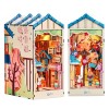 Ulikey Book Nook Kit, DIY Maison Miniature a Construire Maison de Poupee en Bois avec Lumière LED, Puzzle en Bois 3D Maquette