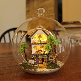 Kit de Maison de poupée Dollhouse DIY Handcraft Dollhouse Kit Miniature Parc Dattractions Modèle avec Housse Anti-Poussière 