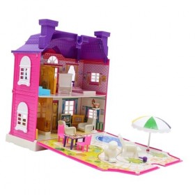 ERINGOGO Salle De Jouets Grande Maison De Poupée Maison De Poupée De Rêve Ensemble De Jeu Château Pop-Up Kit Bricolage Grand 