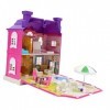 ERINGOGO Salle De Jouets Grande Maison De Poupée Maison De Poupée De Rêve Ensemble De Jeu Château Pop-Up Kit Bricolage Grand 