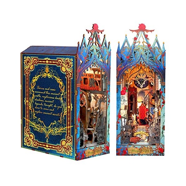 Cuteefun DIY Book Nook Kit, DIY Mini Poppenhuis, Plankinzetstukken, Houten Boek Nook Set voor Volwassenen om te bouwen, Maak Je Eigen Knutselhuis Model (Een Geheime Plaats