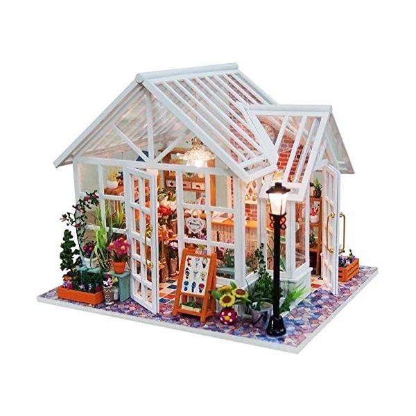 YUACY Maison Bricolage Kit ModèLe DIY Maison De PoupéE Kit avec Meubles Cabane Miniature Cabane Faite à La Main avec La Musiq