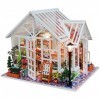 YUACY Maison Bricolage Kit ModèLe DIY Maison De PoupéE Kit avec Meubles Cabane Miniature Cabane Faite à La Main avec La Musiq