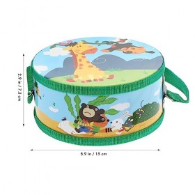 STOBOK Tambour Pour Enfants Jouet En Bois Ensemble De Batterie En Bois Avec Sangle Bâton De Tambour Sensoriel Instrument De M