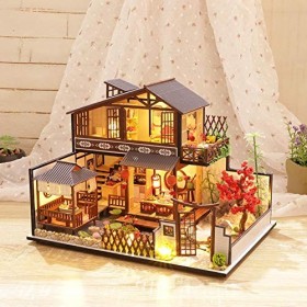 Schildeng Kit maison de poupée à monter soi-même, cabane miniature faite à la main avec mouvement musical pour Noël et annive