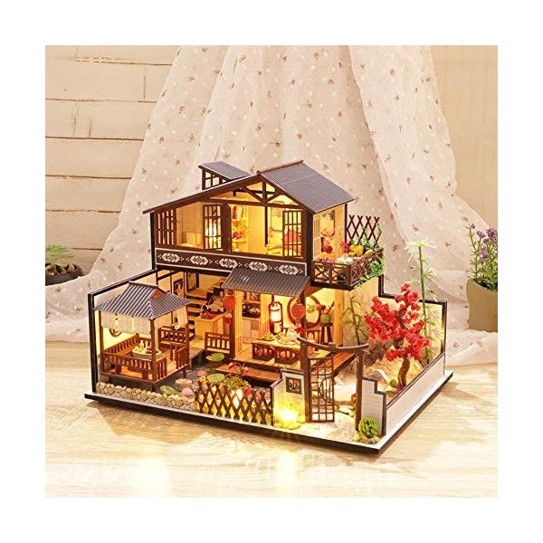Schildeng Kit maison de poupée à monter soi-même, cabane miniature faite à la main avec mouvement musical pour Noël et annive