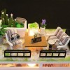 Kit De Modèle De Maison De Poupée Miniature Bricolage en Bois, Ensemble De Mini Maison en Bois, Cadeau De Meubles Miniatures 