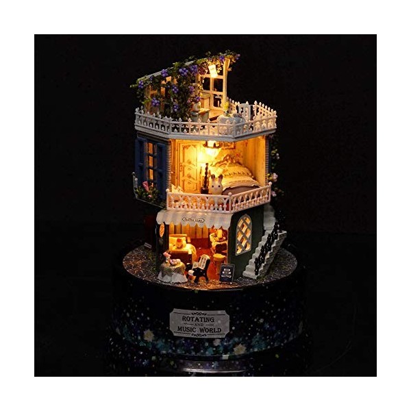 Boîte à Musique, modèle assemblé à la Main de Maison de poupée de rêve de Maison de poupée de Bricolage avec des lumières LED