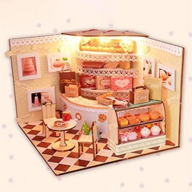 N-B Maison de poupée Bricolage, modèle de Maison de gâteau en Bois assemblé à la Main, avec lumières, Famille, Cadeaux danni
