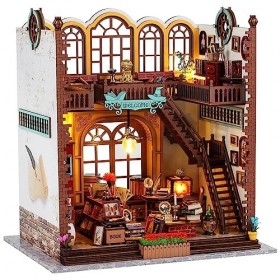 NIEI Kit de Maison de Poupée en Bois Miniature Bricolage pour Cadeau danniversaire, de Noël et de la Saint-Valentin