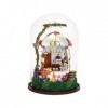 ERSD Cabane de bricolage boule de verre thème de la forêt micro paysage artisanat décoration modèle main kit poupées maison a