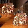 ROBOTIME Maison de Poupées en Bois - NO.17 Café, DIY Miniature House, Cadeau de Modèle de Maison dArtisanat Bricolage, Maque