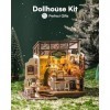 RoWood Miniature Maison en Bois de Poupée Café, Bricolage Mini Maison en Bois Set de Cadeau danniversaire pour Adulte Femme 