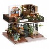 Cuteefun Maquette Maison Miniature pour Adulte à Construire, DIY Maison de Poupée Miniature Bois en Kit avec Meubles Musique,