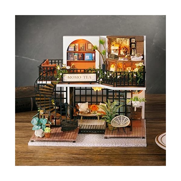 Cuteefun Maquette Maison Miniature pour Adulte à Construire, DIY Maison de  Poupée Miniature Bois en Kit avec Meubles Musique, Cadeau de Bricolage