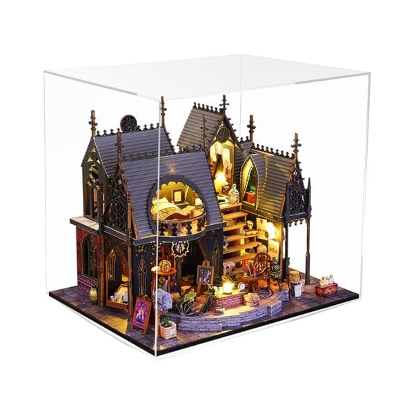 Maison de Poupée Miniature DIY pour Adulte Maquette Maison Miniature a Construire avec Housse de Protection et Lumière LED Ki