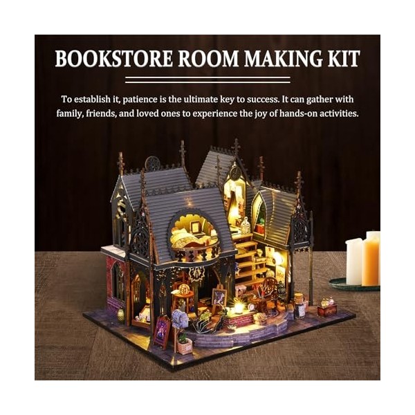 Maison de Poupée Miniature DIY pour Adulte Maquette Maison Miniature a Construire avec Housse de Protection et Lumière LED Ki