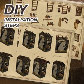 EBKCQ DIY Book Nook Kit – Kit de Maison de poupées Miniatures avec Meubles et lumière LED, Puzzle 3D en Bois, Serre-Livres d