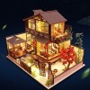 September-Eur ope - Maison de poupée miniature en bois de style japonais 1:24 - Kit de bricolage assemblé pour cadeau danniv
