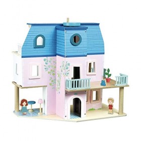 Vilac Mein Puppenhaus Ma Maison de poupée, 6316, Bleu et Rose, 50 x 45 x 13 cm