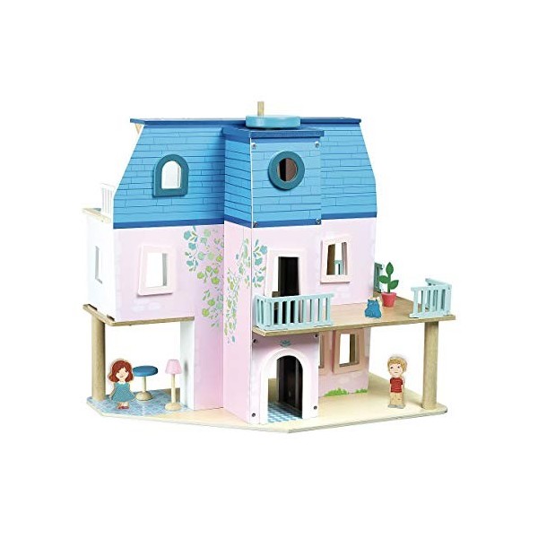 Vilac Mein Puppenhaus Ma Maison de poupée, 6316, Bleu et Rose, 50 x 45 x 13 cm