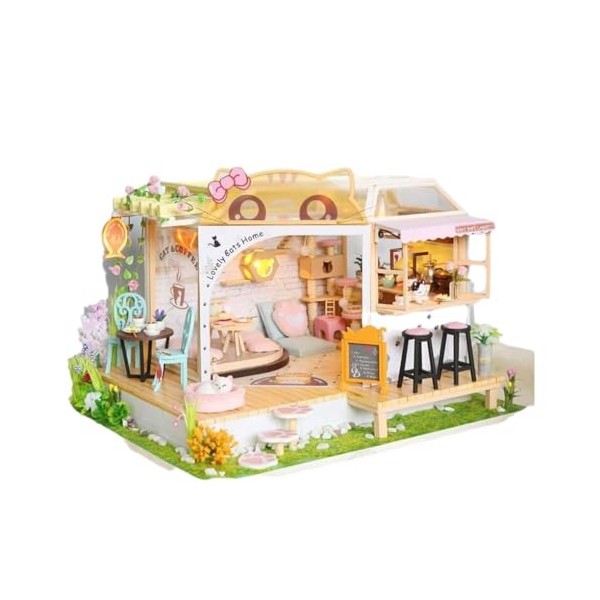 tieedhfu Maison de rêve avec Bricolage Maison de poupée en Bois Cadeaux Bricolage Maison de poupées Miniatures Kit de Maison 