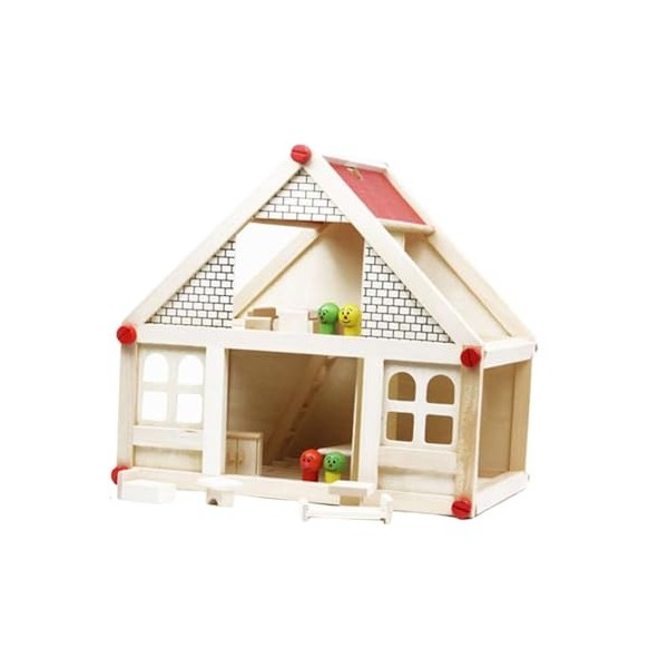 Fonowx Maison de poupée en Bois 3D, Bricolage, avec Meubles, Ensemble de Jeu en Bois, Figurines Classiques, Accessoires, poup