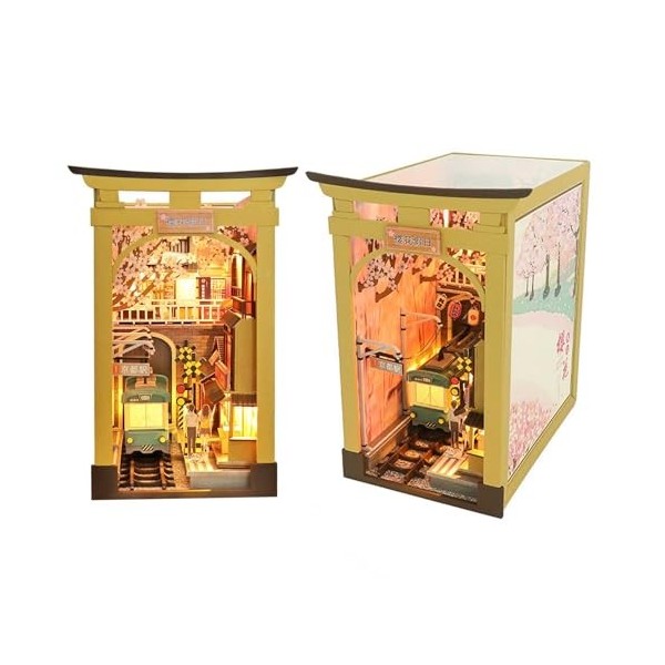 CCogzbb Book Nook Kit, Kit Miniature de Coin de Livre Bricolage, Décor Dinsertion de Bibliothèque de Puzzle en Bois 3D, Kits