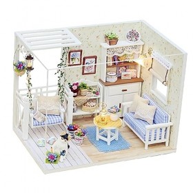 Toyvian 1Pc Kit De Maison De Poupée Réaliste Mini Maison Moderne Modèle Puzzle Maison Enfants Bricolage Maison De Poupée Puzz