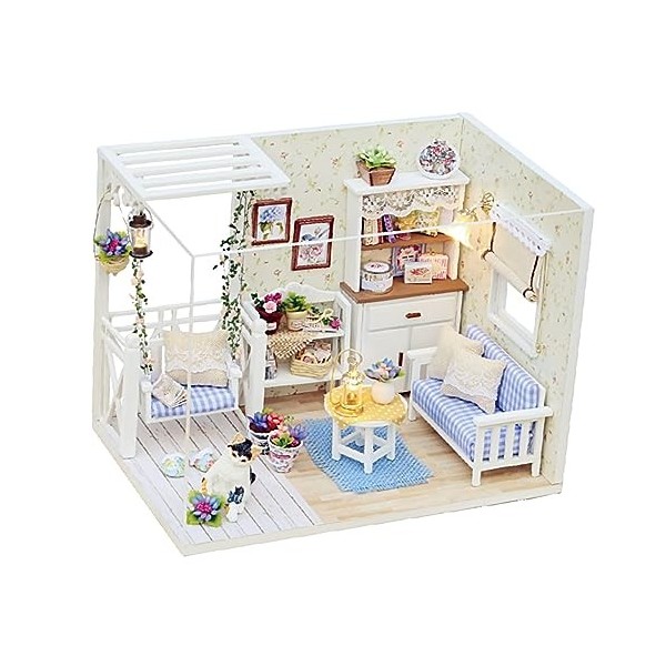 Toyvian 1Pc Kit De Maison De Poupée Réaliste Mini Maison Moderne Modèle Puzzle Maison Enfants Bricolage Maison De Poupée Puzz