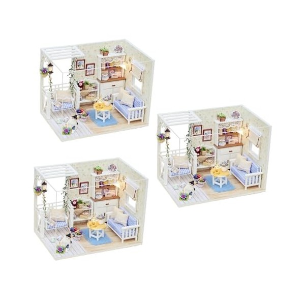 Toyvian 1Pc Kit De Maison De Poupée Réaliste Mini Maison Moderne Modèle Puzzle Maison Enfants Bricolage Maison De Poupée Puzz