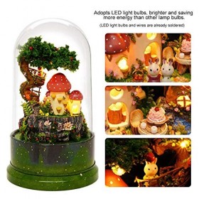 Nouveau modèle Miniature de Maison de poupée Bricolage, Maison de poupée avec Couvercle Anti-poussière, boîte à Musique rotat